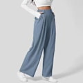 Miniatyrbild 3 av 5: Damernas Högmidjade Vida Benbyxor Mjuka Lättvikts Sweatpants för Shopping Dejting (S Gul)