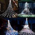 Miniatyrbillede 5 af 5: 317 LED Julelys Girlande, Diameter 32cm Stjernelys Gardin