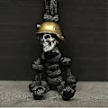 Miniatyrbillede 1 af 5: Kranie Nøglering Skelet Soldat Paracord Nøglering Kreativ Skelet Soldat Nøglering Bagagemærke (1 stk. Sort)