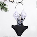 Miniatyrbillede 3 af 3: Dame Padded Monokini Badetøj En-delt Udsnit Badetøj Strand Badetøj (L)