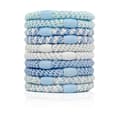 Blå Ponytail Holders, Set om tio - Exceptionellt säkra med skonsamt grepp