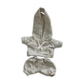 Miniatyrbild 5 av 5: Dockkläder för 17 cm Plyschdocka Dockkläder Hoodie Sweatshirt och Byxor Mjuka Stilfulla Kläder för Gosedjur Söta (ljusgrå)