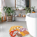 Miniatyrbild 3 av 4: Badrumsmattor Söta Halksäkra Barnbadmatta Boho Stark Absorberande Mjuk Tvättad Badmatta Gul Svamp Badmatta för Badkar, Duschutrymme och Badrum