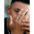 Miniatyrbillede 5 af 5: Herre- og dame rustfrit stål 7 mm bred ring, Hip Hop tommelfingerringe Fashion Cuban Link kæderinge