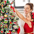 Miniatyrbild 3 av 5: 24-pack Julgran Grinch-prydnader Julhängande Dekorationer Fest 2023