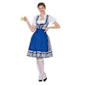 Pikkukuva 3 / 5: UUSI Päivitys Naisten Oktoberfest-asu Saksalainen Dirndl-mekko Baijerilainen Karnevaalijuhla-asu (XL Sininen)