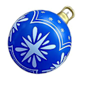 Miniatyrbillede 1 af 5: 60cm Julepynt Oppustelige Dekorerede Kugler Julekugler Udendørs PVC Julepynt Legetøjsbold Navidad Træpynt Blå Snefnug
