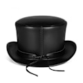 Miniatyrbillede 4 af 5: Punk Halloween Ny Industri Retro Stil PU Læder Kuppel Unisex Magisk Hat Gentleman Fest Bowler Hat Kvinde