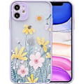 Miniatyrbillede 1 af 5: KATEA Kompatibel med iPhone 11 Etui til Blomst Klar Frost PC Bagside Blomster Piger Kvinde og Blød TPU Beskyttende Silikon Slank Etui til iPhone 11 - Taro