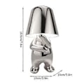 Miniatyrbillede 2 af 5: Thinker Karakter Dekor Bordlampe Kreativ Lille Guldfigur Led Bordlampe Berøringsstyret Dæmpbar Jern Harpiks Skrivebordslampe (Mr WHY Sølv)