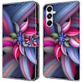 Miniatyrbild 1 av 5: Magnetiskt fodral för Samsung Galaxy A35 5G med 3D-mönstertryck i läder (Färgglada blommor)