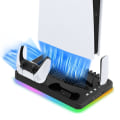Pikkukuva 1 / 4: PS5-latausteline ja jäähdytysasema RGB-valolla ja jäähdytyspuhaltimella