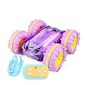 Pikkukuva 1 / 5: 2.4G RC Stunt-auto Transparentti Valo Amfibioajoneuvo Kaksisuuntainen Stunt RC-auto Gesture Rolling Gr