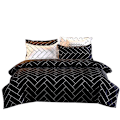 Miniatyrbillede 1 af 5: Quilt Cover Set - Sort/Hvid(A)