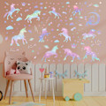 Miniatyrbild 2 av 5: 3 st väggdekaler Gradient Unicorn väggdekaler väggmålning Deca