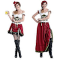 Pikkukuva 2 / 5: 100% Uudet Päivitetyt Oktoberfest-asut Naisille, Saksalaiset Puvut Baijerilaiset Dirndl-mekot Oktoberfest-asut (L Valkoinen)