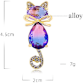 Miniatyrbillede 2 af 5: Krystal Kat Brosche Sød Killing Pin Corsage Krystal Killing Glitrende Brosche Buer Dyr Brosche Fint Dyr Rhinestone Maerke Smykker Gaver Ydertøj Tøj Dekoration