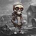 Miniatyrbillede 2 af 5: 1 stk 2023 Ny Cool Skelet Figuriner Harpiks Håndværk Sød Statue Skelet Mindesmærke Samleobjekt Halloween Dekoration Bil Dekoration (Grøn)
