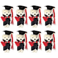 Miniatyrbillede 1 af 3: 8 stk. Små Udstoppede Dyr Dimissionsbamse Hue Udstoppede Dyr Legetøj Dimissionsbuket Bamse Dimissionsdekoration Bamse