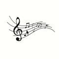 Pikkukuva 1 / 4: Musiikkimerkkien metallimusiikin seinäkoriste - 16\"X9\" Musta moderni B