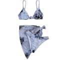 Miniatyrbilde 2 av 5: Dame 3-delt Badedrakt String Trekant Bikini Sett Med Saronger Cover Up Strandskjørt (L)