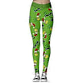 Miniatyrbillede 1 af 3: Damer Højtaljede Jule Leggings Stribet The Grinch Snefnug Trykte Bukser (S A)