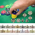 Pikkukuva 3 / 5: 7 kpl Polyhedral RPG Noppaa Sinkkiseos Noppaa Roolipeli Lautapeli Noppaa (Vaaleanharmaa)