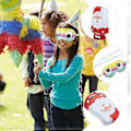 Miniatyrbillede 2 af 3: 1 Sæt Julemand Pinata Juledekoration Julefest Pinata Layout Rekvisit med Øjenmaske