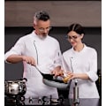 Pikkukuva 1 / 2: Unisex pitkähihainen ravintola hotelli keittiö kokki työasu uniformu（L valkoinen）