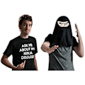 Miniatyrbillede 3 af 5: Flip Mask Fun Kortærmet Åndbar Rundhals Sommertop Til Kvinder Mænd (130 Sort Ninja)