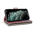 Miniatyrbillede 4 af 5: Til iPhone 11 Pro Etui Rhombus PU Læder Flip Telefon Cover Lynlås Pung (Style C)