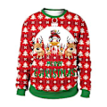 Miniatyrbillede 1 af 2: Kvinde Mand Elskere Par Grim Jul Trøje Trykt Sjov Trøje Sweatshirt Julefest Toppe (2XL D)