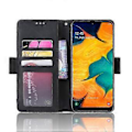 Pikkukuva 1 / 4: Samsung Galaxy A40 -kotelo, säädettävä irrotettava korttipidike, magneettinen sulkeminen, nahkainen lompakko-kotelo (musta)