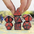 Pikkukuva 4 / 5: 7x Monitahokas Nopan Sarja Juhlapalvelukset Juhlapeli Nopat D4~D20 Kortille (Punainen)