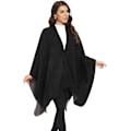 Miniatyrbilde 4 av 5: Elegant sjal med åpen front for kvinner, myk poncho, egnet for vår, høst og vinter