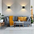 Miniatyrbillede 2 af 4: Sæt med 2 Væglamper 12W LED Moderne Indendørs Soveværelse, Justerbar Up and Down Design Lampe, Aluminium LED Væglamper Sort til Værelse