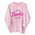 Miniatyrbilde 2 av 3: Barbie Dame Trykket Langærmet T-skjorte Genser Pullover Bluse Topper (L Rosa 2)
