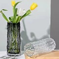 Miniatyrbillede 3 af 5: Ekstremt Frossen Gletsjer Sten Vase Glas Klar Ind Vind Arrangement Blomst Rose Blomst Bord Dekoration(S Sort)