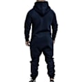 Miniatyrbillede 3 af 4: Ny 2023 Mænd Onesie All In One Hoodie Zip Jumpsuit Vinter Casual Hooded Romper Playsuit (2XL Navy Blå)