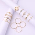 Miniatyrbillede 3 af 5: Vintage Mode-Statement Ringe Opal Stjerne Måne Fælles Sæt af Tretten
