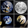 Miniatyrbillede 5 af 5: Earth Moon Projektion LED Lampe, Projektor Natlamper, 360 Roterende Earth Moon Projektion LED Lampe, Planeter Projektor Natlampe