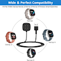 Miniatyrbillede 3 af 5: Oplader til Fitbit Versa 4 / Sense/Versa 3 / Sense 2 (2-pak/3,3Ft erstatning Fitbit Versa & Sense Smart Watch oplader dock stand opladningskabel