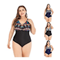 Miniatyrbillede 2 af 5: Pigetøj til piger, stor størrelse, endelst, sexet, åndbar badetøj, 4XL, sort safflower