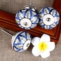 Miniatyrbilde 4 av 5: 6 stk Vintage Shabby Knobs Blå og Hvit Blomster Håndmalt C