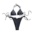 Miniatyrbilde 3 av 5: Bikinisett Badedrakt for Dame, Svømmedrakt for Klubber, Vannaktiviteter, Ferier og Spa (Svart L)