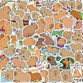 Miniatyrbilde 1 av 5: Morsomme Kapibara Gaveklistremerker Pakke 50 stk, Søte Dyreklistremerker for Barn Tenåringer Voksne Glueewee Kawaii Vinyl Vanntette Klistremerker for Vannflasker Laptop