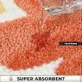 Miniatyrbilde 3 av 5: Blomstrete Baderomsmatte Superabsorberende og Tykk Mikrofiber Sklisikker Badematte Maskinvaskbar og Røff Badekarpett for Baderom, Soverom og Stue
