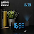 Miniatyrbild 2 av 4: Projektionsväckarklockradio med 2 Alarm, FM-radio, Uppfällbar Projektion, Automatisk Dimmer, 15 Minneskanaler, 3 Ljusstyrkenivåer
