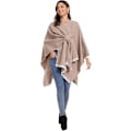 Miniatyrbilde 4 av 5: Elegant sjal med åpen front for kvinner, myk poncho, egnet for vår, høst og vinter