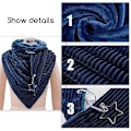 Miniatyrbild 2 av 4: 1 st. Tibetansk Cyan Sjal Halsduk Kvinnor Wrap Scarves Shawls Solid Colo